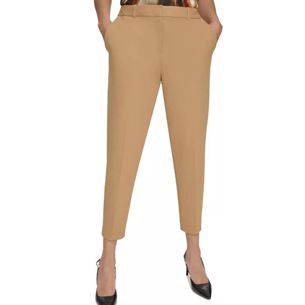 Calvin Klein Women's Straight-Leg Ankle Pants Color Luggage 8
